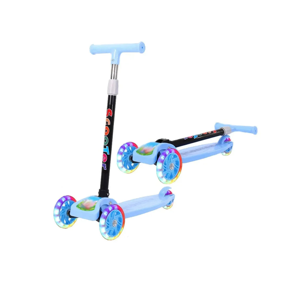 Scooter Infantil Niños Luces Celeste