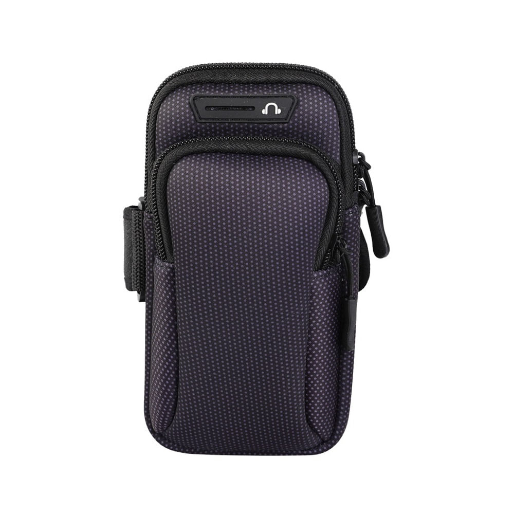 Bolso Porta Celular Deportivo Brazo Brazalete con Correa Cel Negro