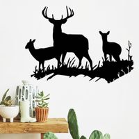 Vinilo Decorativo Grupo Ciervos para pared Stickart Pequeño 60 x 43 cm alto