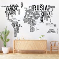 Vinilo Decorativo Países Del Mundo para pared Stickart Pequeño 180 x 113 cm alto