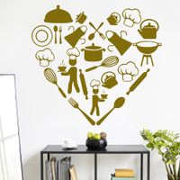 Vinilo Decorativo Corazón Elementos De  para pared Stickart Pequeño 59 x 55 cm alto