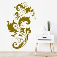 Vinilo Decorativo Pluma Y Hojas para pared Stickart Mediano 66 x 105 cm alto