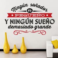 Vinilo Decorativo Ningún Soñador para pared Stickart Mediano 85 x 53 cm alto