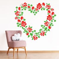 Vinilo Decorativo Corazón De Flores para pared Stickart Mediano 84 x 75 cm alto