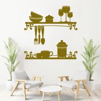 Vinilo Decorativo Utensilios De  para pared Stickart Pequeño 55 x 55 cm alto