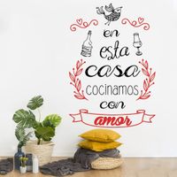 Vinilo Decorativo En Esta Casa para pared Stickart Mediano 52 x 75 cm alto