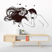 Vinilo Decorativo Beso Adolescente para pared Stickart Pequeño 70 x 36 cm alto