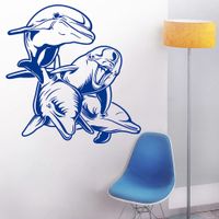 Vinilo Decorativo Delfines para pared Stickart Pequeño 58 x 60 cm alto