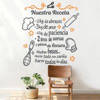 Vinilo Decorativo Nuestra Receta para pared Stickart Mediano 66 x 75 cm alto