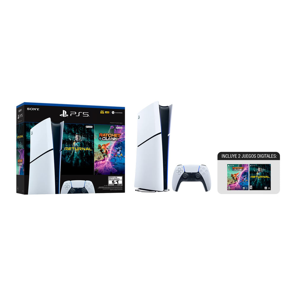 Consola PS5 Slim Digital 1TB + Returnal + Ratchet & Clank