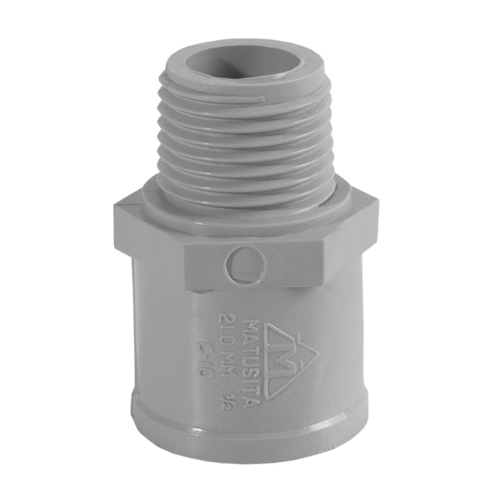 Adaptador PVC Matusita 1' Agua Fría Mixto Tigre Gris