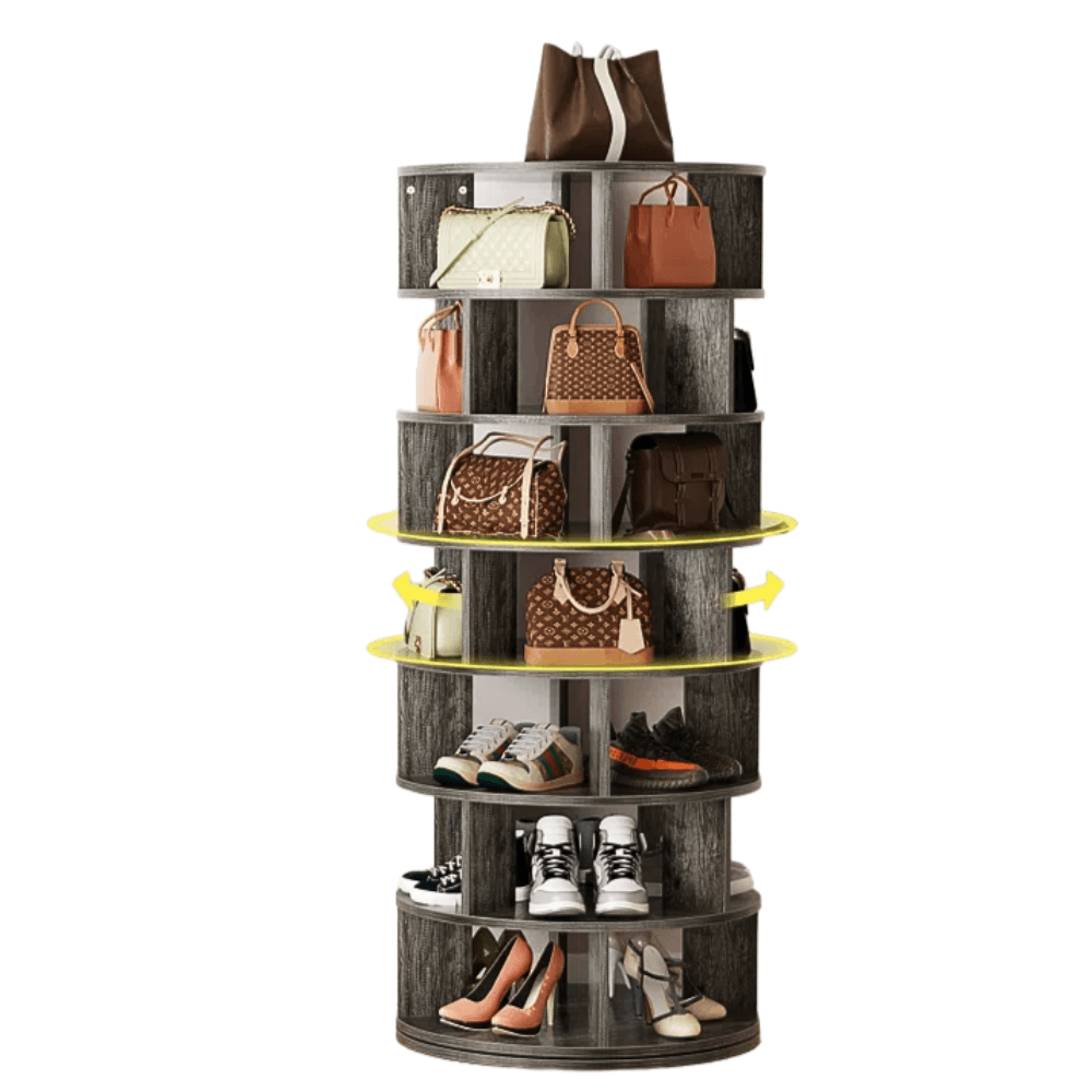 Zapatera Giratoria Ophelia Roble Gris Muebles Bonno