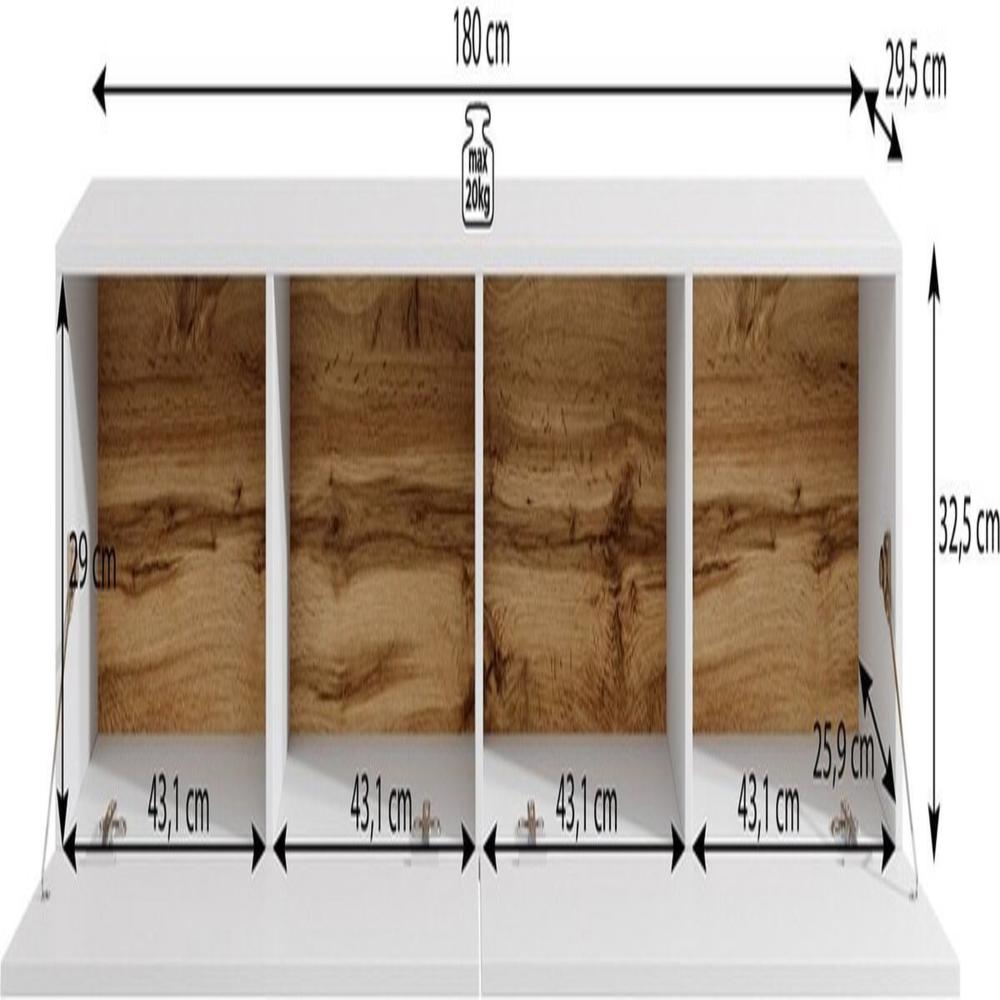 Mesa de TV TU MESITA Flotante Nieves color Blanco 2 puertas