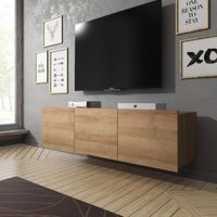 Mesa de TV TU MESITA Flotante Namora color Natural 3 puertas