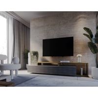Mesa de TV Moderna Mikela color Negro/Roble TU MESITA