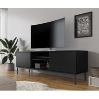 Mesa de TV Moderna Velvet color Negro 2 puertas TU MESITA