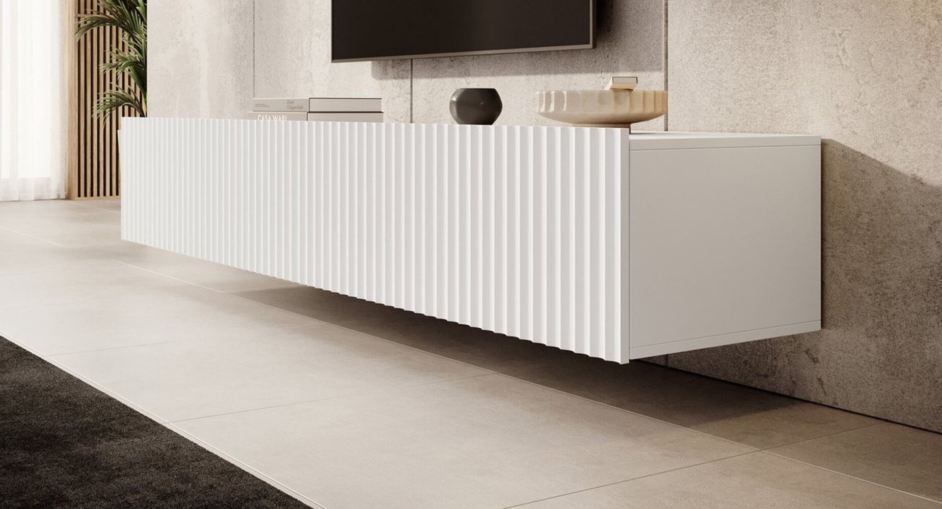 Mesa de TV Flotante Lika color Blanco 4 puertas TU MESITA
