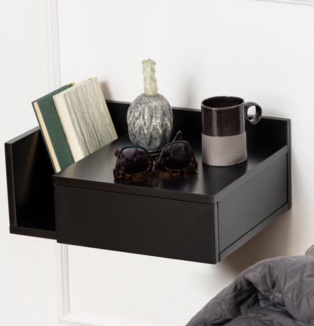 Velador Flotante Iris color Negro 1 cajón TU MESITA