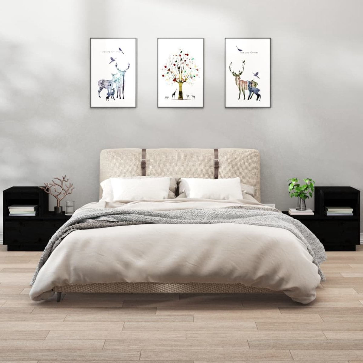 Velador Moderno Ramón color Negro 1 cajón TU MESITA