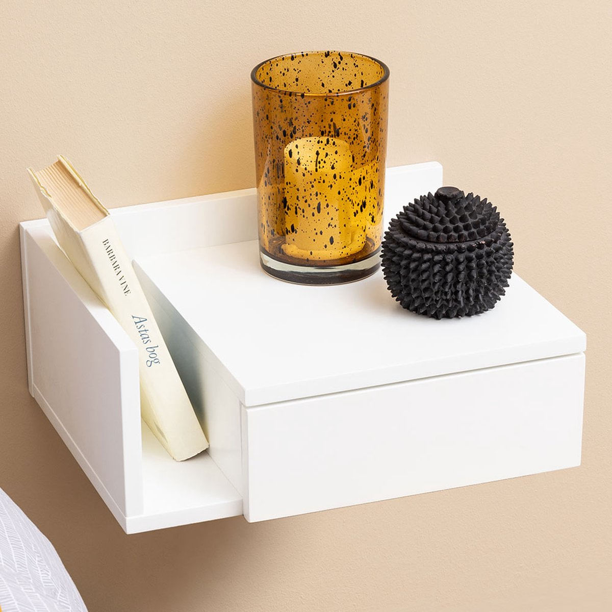 Velador Flotante Iris color Blanco 1 cajón TU MESITA