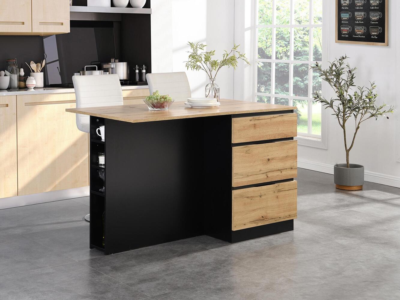 Mesa Desayunador de Cocina Nórdica Yomiya Negro y Marrón R&R MUEBLES