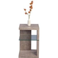Mesa Lateral Moderno Trench con Vidrio R&R MUEBLES