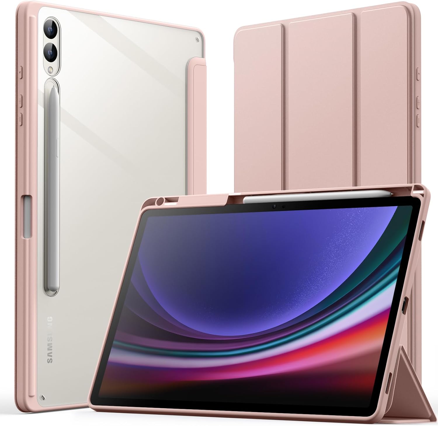 Case funda Samsung Galaxy Tab S9 FE+ Plus Tab S9+ Plus S7 FE 12,4"" - ROSA