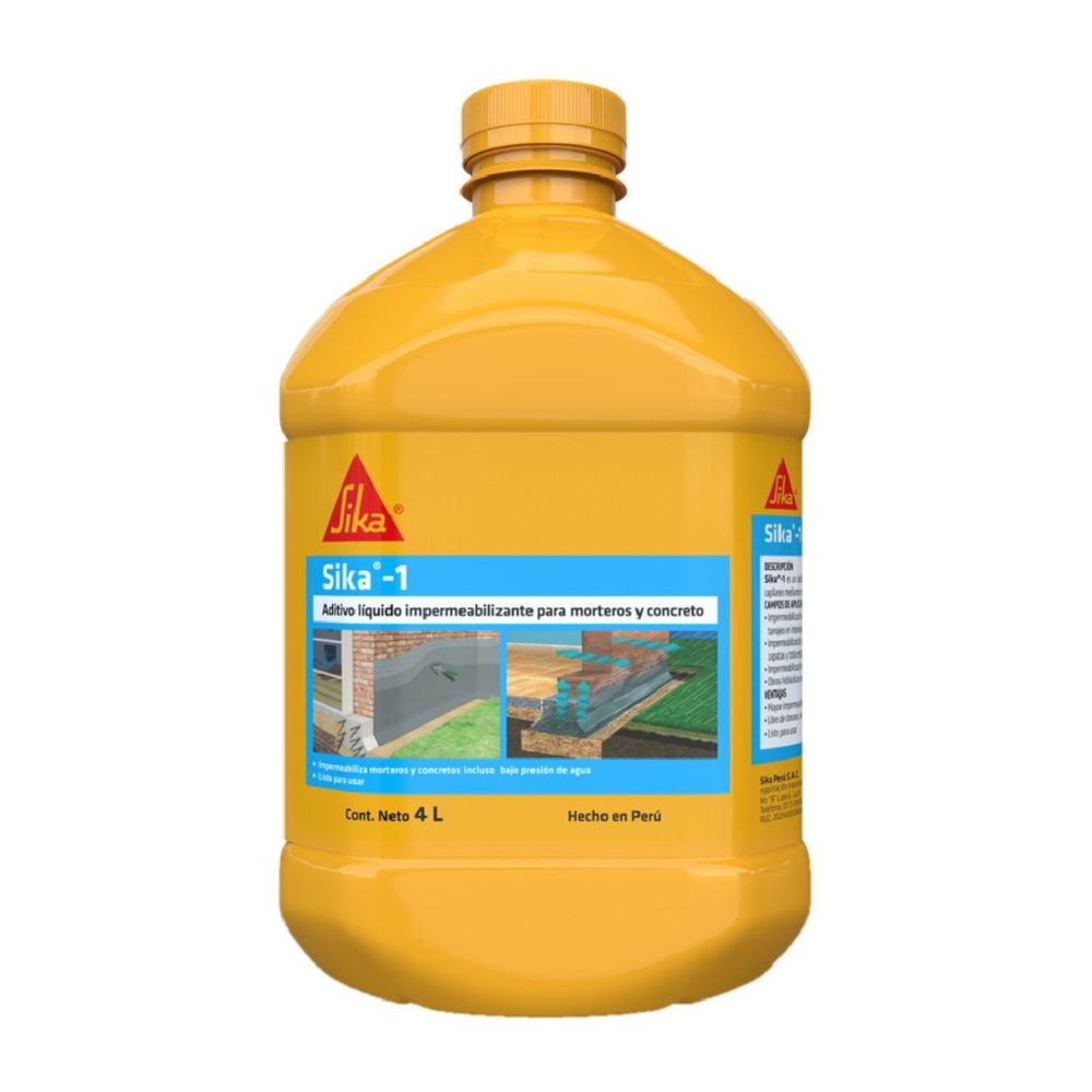 Impermeabilizante de Concreto Sika-1 líquido 4L