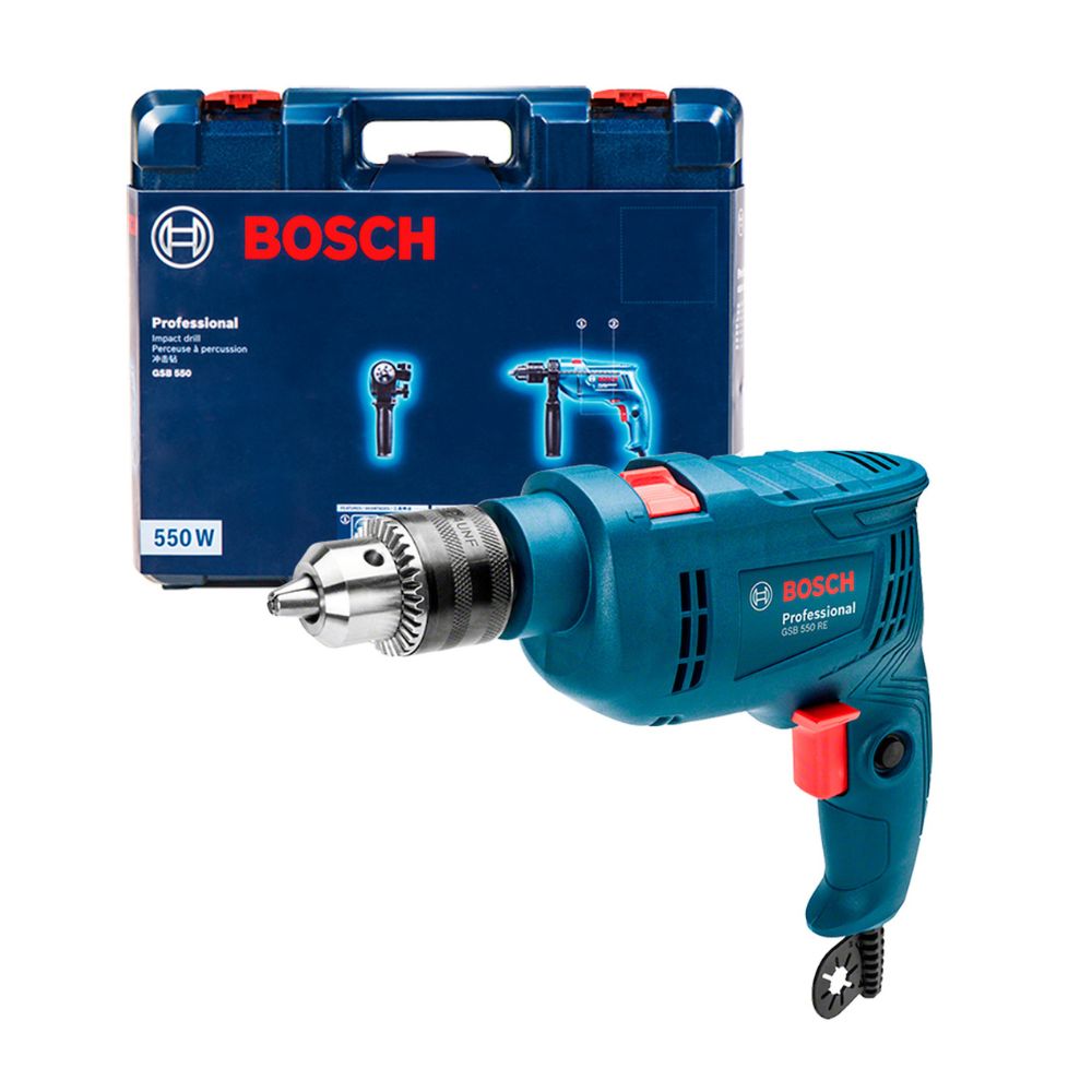Taladro percutor Bosch 1/2"" 550W GSB 550 RE MP