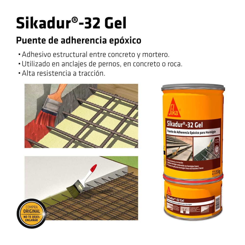 Puente De Adherencia Epóxico Para Anclajes Y Reparación Sikadur 32 Gel ...