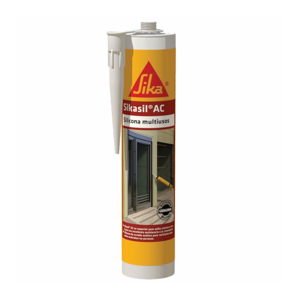 Silicona para vidrios Sikasil AC transparente 280ml