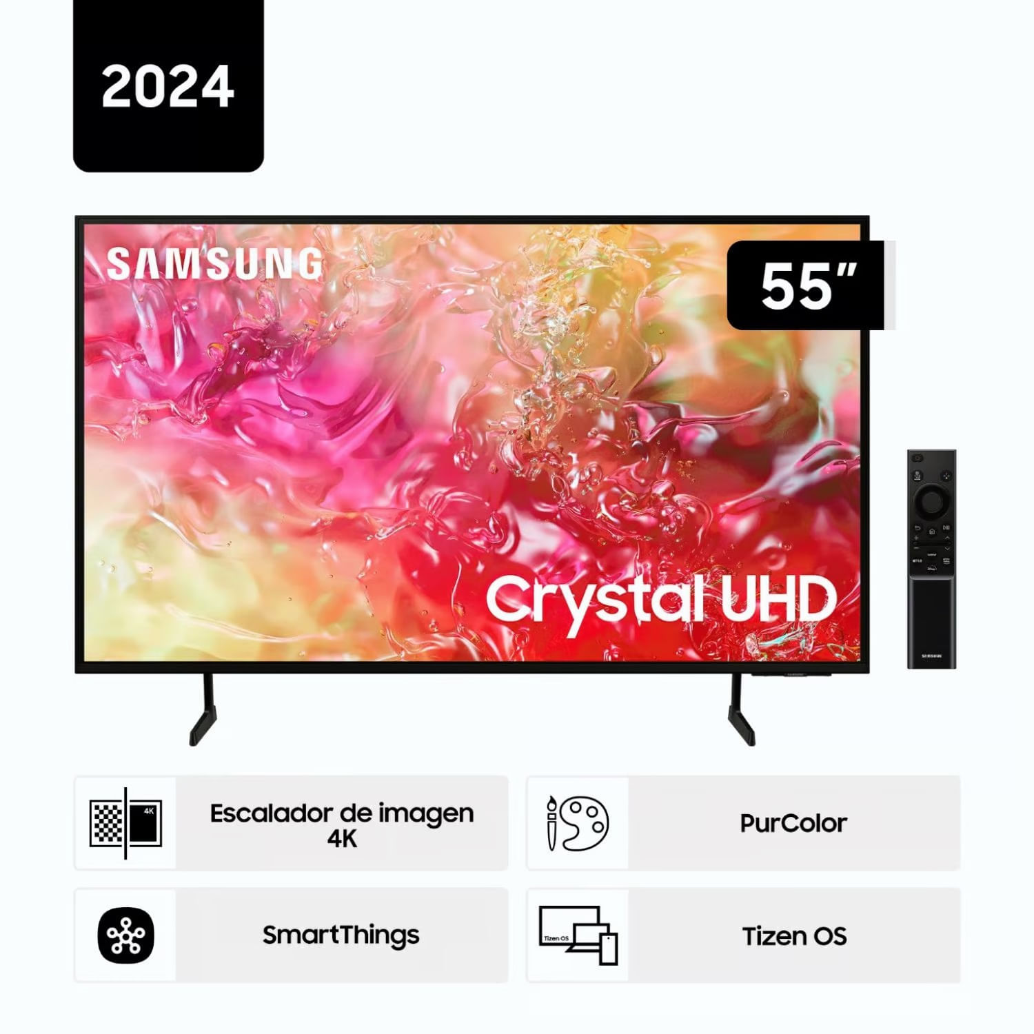 Televisor de 55"" Smart Tv 4K UHD Tizen OS 2024 Samsung 55DU7000