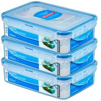 Set Envase Hermético LOCK&LOCK Rectangular 550ml 3pzas