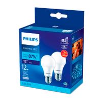 Pack X2 Foco LED E27 12W Luz Fría Philips