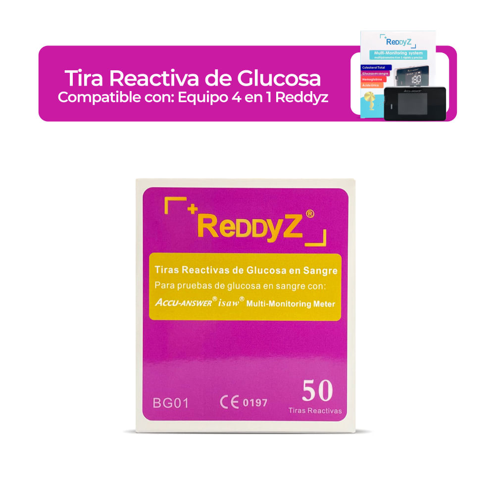 Tira Reactiva para Glucosa Reddyz