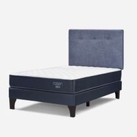 Dormitorio Europeo Upline 1.5 Plazas + Respaldo N.Bennet Denim