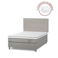 Dormitorio Americano Path Grafito 2 Plazas West Grafito + 2 Almohadas