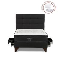 Dormitorio Europeo Con Cajones Tempo 2 Plazas Issey Azul