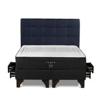 Dormitorio Europeo Con Cajones Tempo King Issey Azul