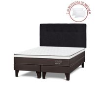 Dormitorio Europeo Path Niebla Queen New Bennet Natural + 2 Almohadas