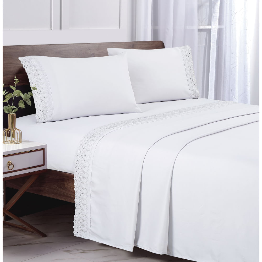 Sábana Blondas Blanco V3 2 Plazas