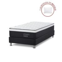 Cama Box Tarima Path Grafito 1 Plaza + 1 Almohada