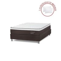 Cama Box Tarima Path Café 2 Plazas + 2 Almohadas