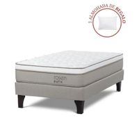 Cama Europea Path Niebla 1.5 Plazas + 1 Almohada
