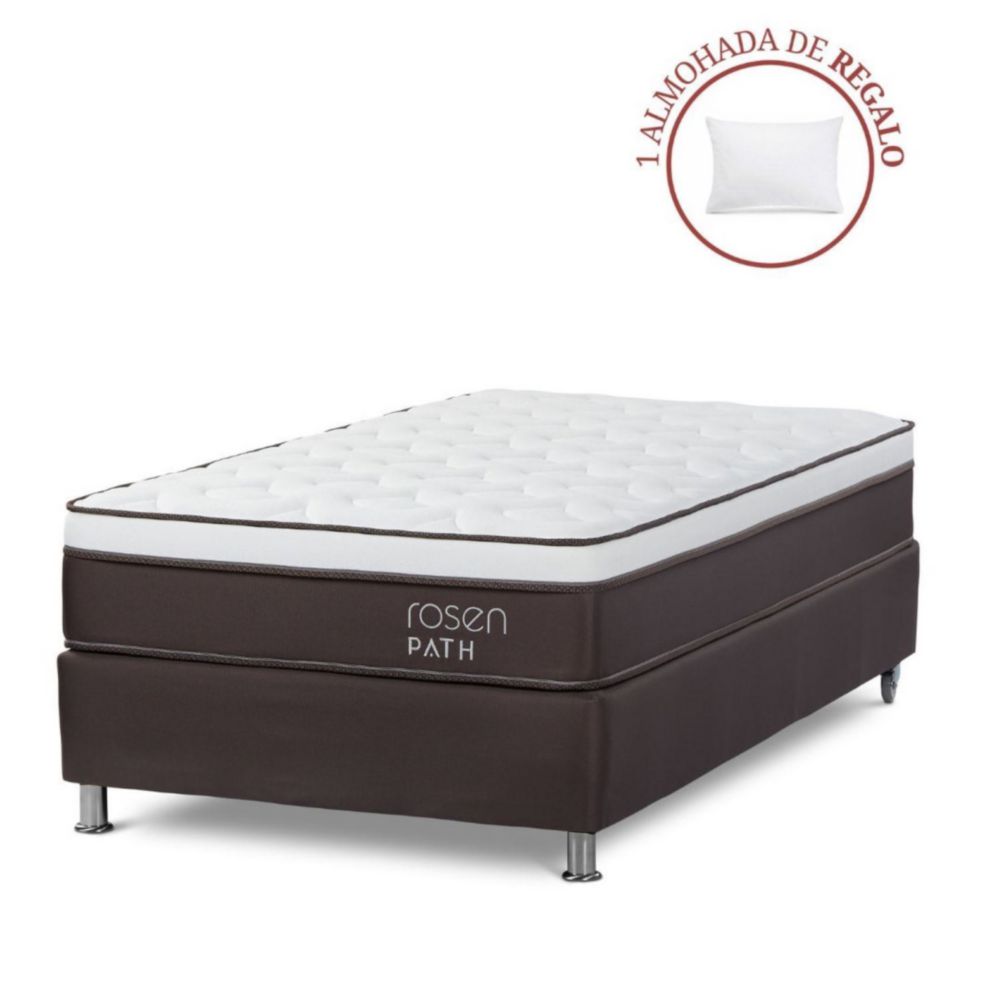 Box Tarima Path 1.5 Plazas Café + 1 Almohada