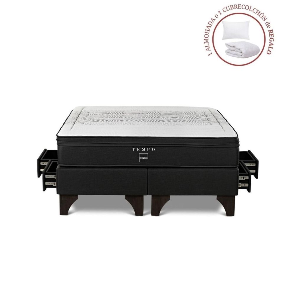 Cama Europea con Cajones Tempo King