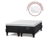 Cama Europea Path Grafito King + 2 Almohadas