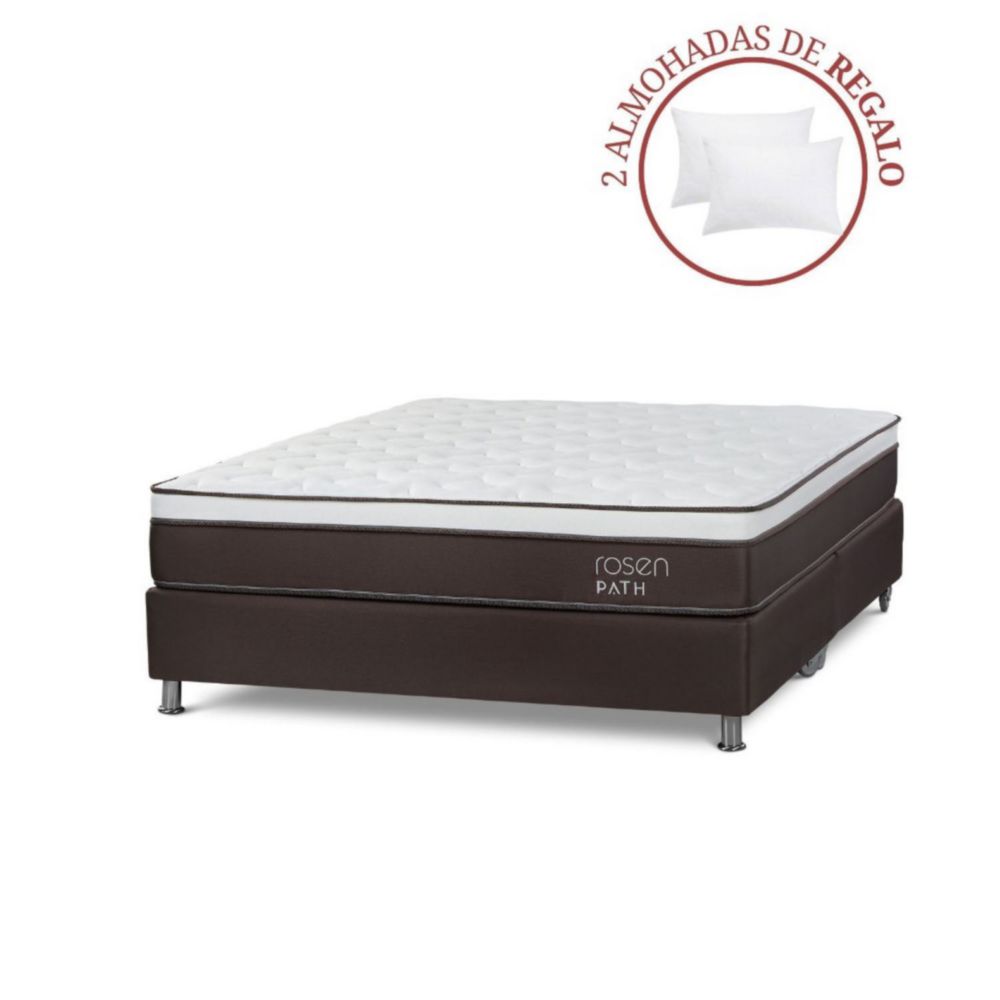 Box Tarima Path Queen Café + 2 Almohadas
