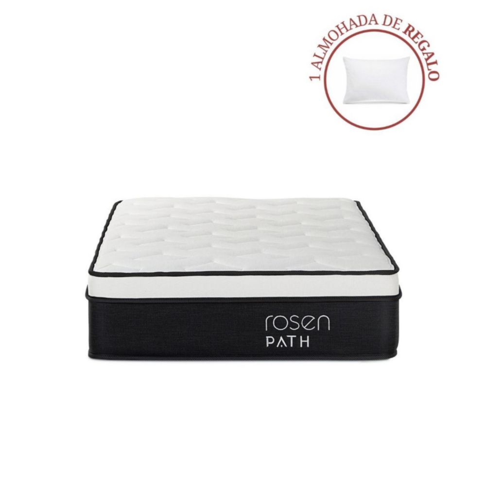 Colchón Rosen PathPath Grafito 1 Plaza + 1 Almohada