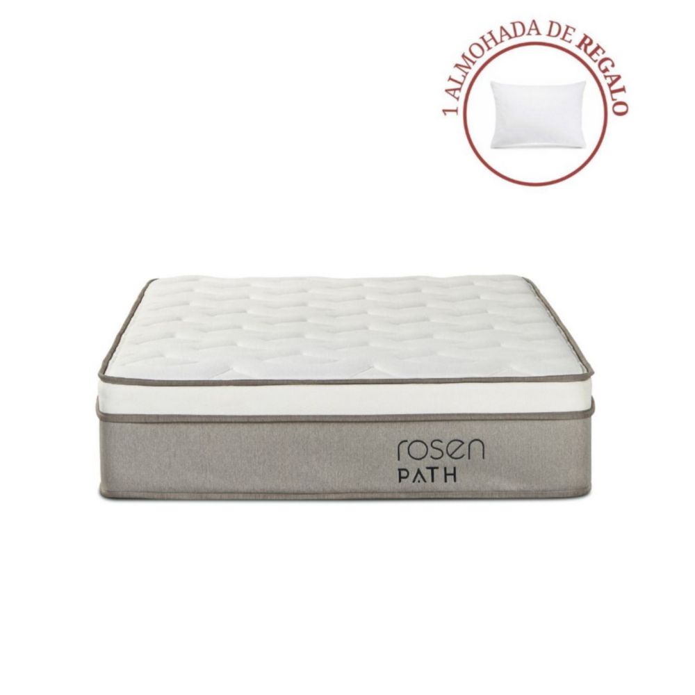 Colchón Rosen Path Niebla 1.5 Plazas + 1 Almohada